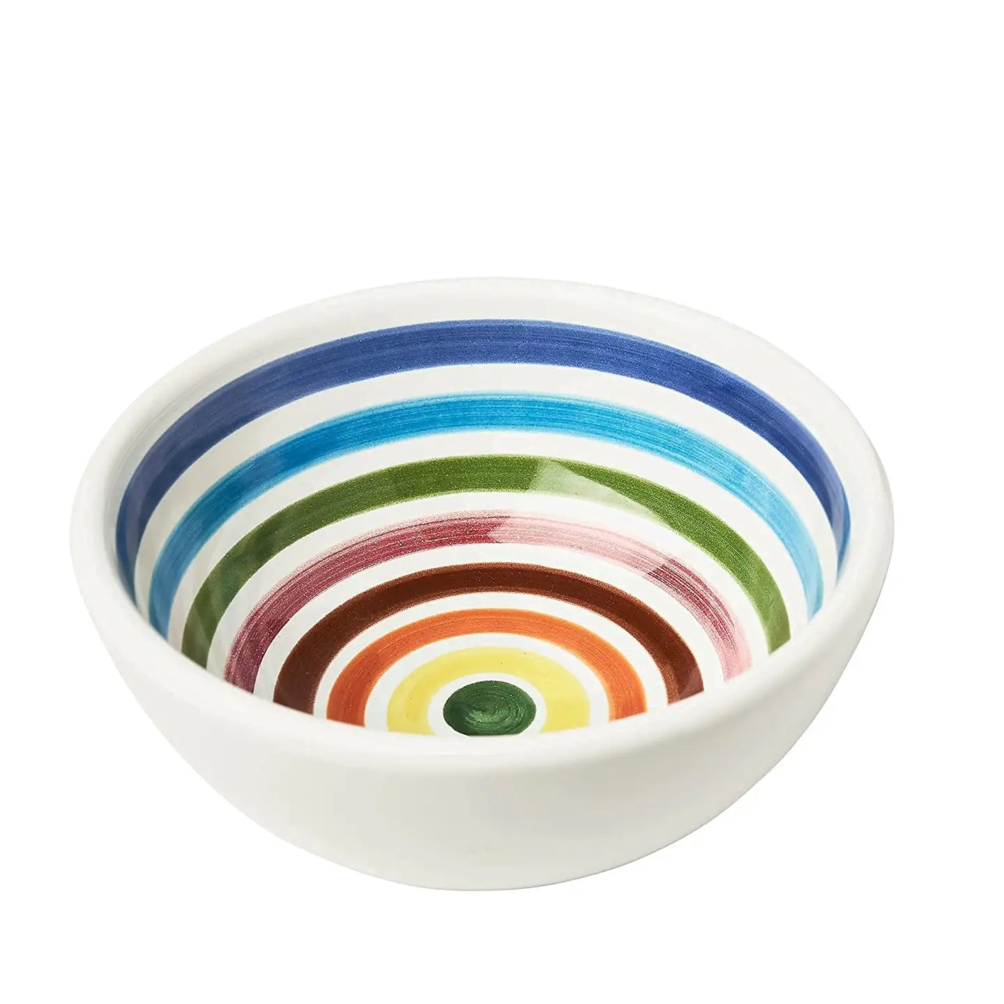 Hand-Painted Ceramic Dipping Bowl By Frantoio Muraglia (Rainbow) - Set of 4