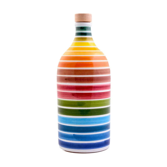 Extra Virgin Olive Oil Ceramic Bottle by Frantoio Muraglia - Rainbow (500 ml)