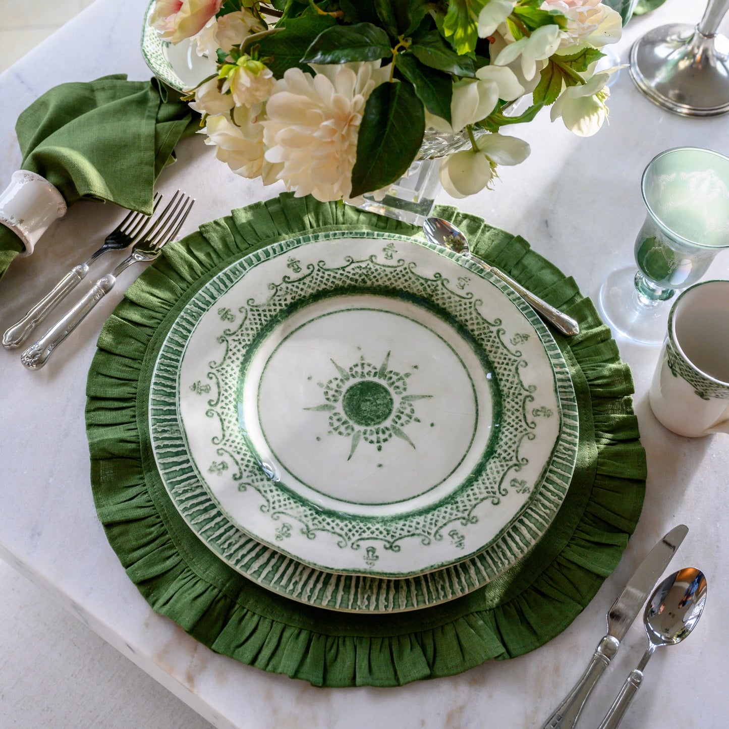 Venetian Dinner Plate Set - Set of 4 (Verde)