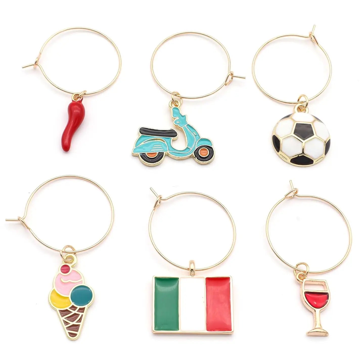 Italian Wine Glass Charms